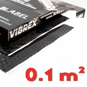 Vibro izoliacija  VIBREX BLACK LABEL 2 mm, folija 100μm (lapas 25x40cm, 0,1m²) Ukraina
