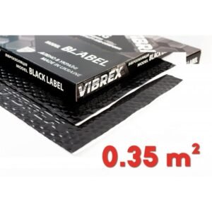 Vibro izoliacija  VIBREX BLACK LABEL 2 mm, folija 100μm (lapas 50x70cm, 0,35m²) Ukraina